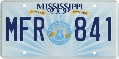 MS license plate MFR841