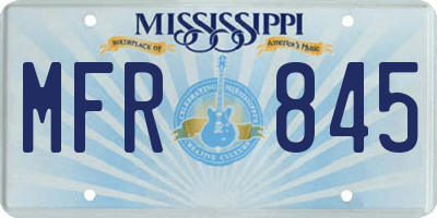 MS license plate MFR845