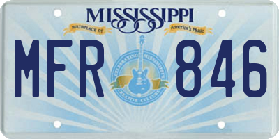 MS license plate MFR846