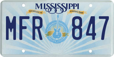 MS license plate MFR847