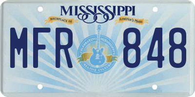 MS license plate MFR848