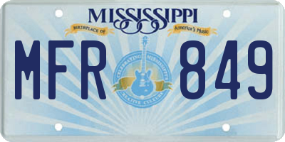 MS license plate MFR849