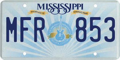 MS license plate MFR853