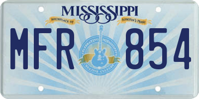 MS license plate MFR854