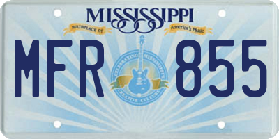 MS license plate MFR855