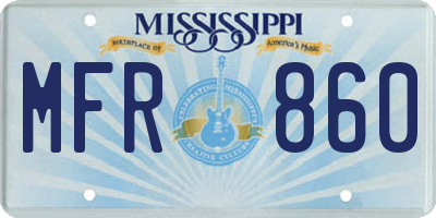 MS license plate MFR860