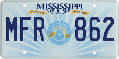 MS license plate MFR862