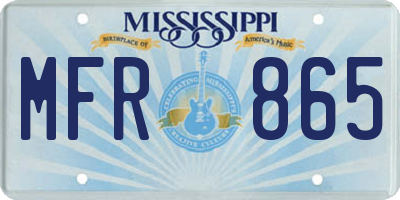 MS license plate MFR865