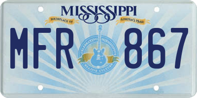 MS license plate MFR867