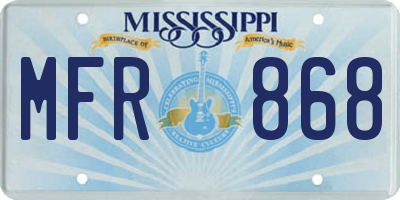 MS license plate MFR868