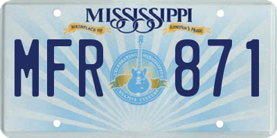 MS license plate MFR871