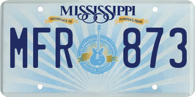 MS license plate MFR873