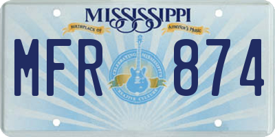 MS license plate MFR874