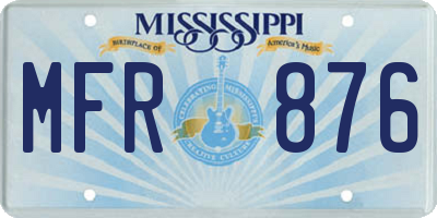 MS license plate MFR876