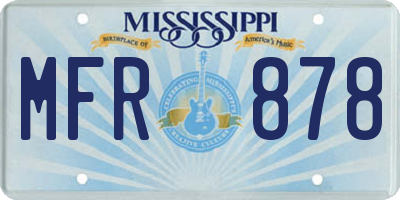 MS license plate MFR878