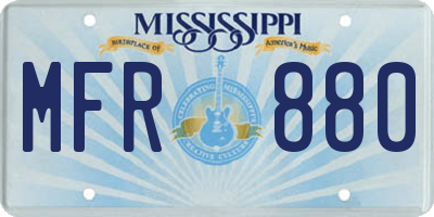 MS license plate MFR880
