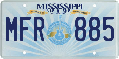 MS license plate MFR885