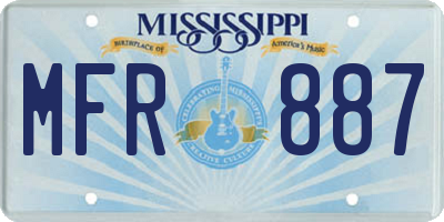 MS license plate MFR887