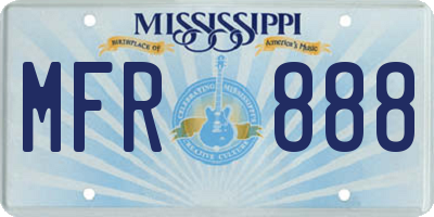 MS license plate MFR888