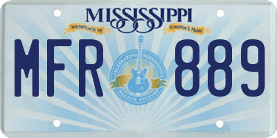 MS license plate MFR889