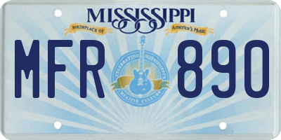 MS license plate MFR890