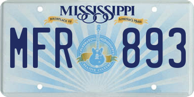 MS license plate MFR893