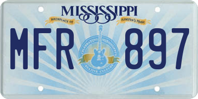 MS license plate MFR897