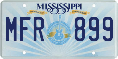 MS license plate MFR899