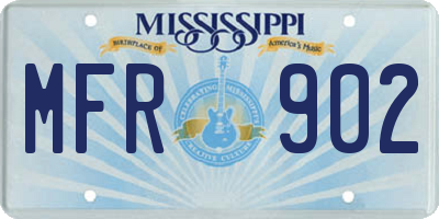 MS license plate MFR902