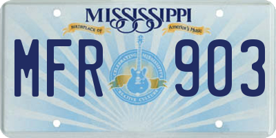 MS license plate MFR903