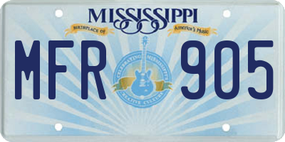 MS license plate MFR905
