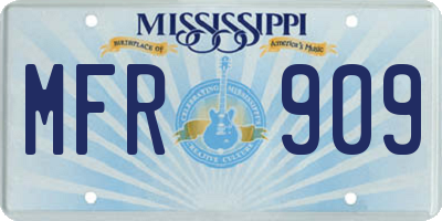 MS license plate MFR909