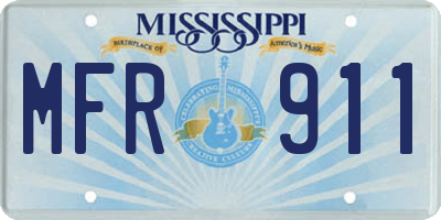 MS license plate MFR911