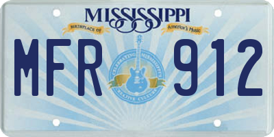 MS license plate MFR912