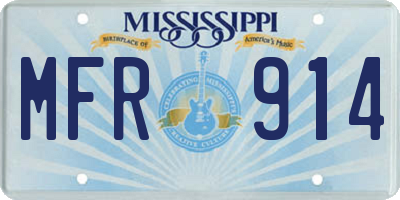 MS license plate MFR914