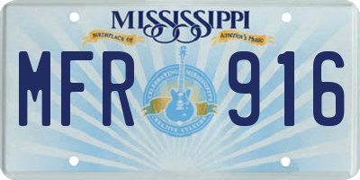 MS license plate MFR916