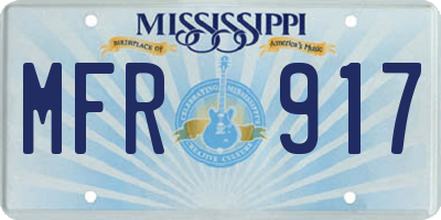 MS license plate MFR917