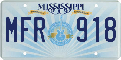 MS license plate MFR918