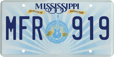 MS license plate MFR919