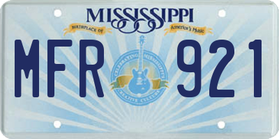 MS license plate MFR921