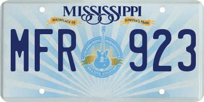 MS license plate MFR923