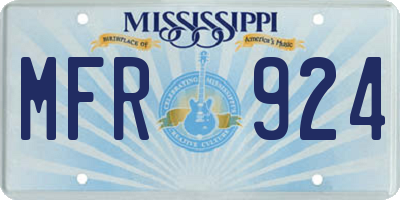 MS license plate MFR924
