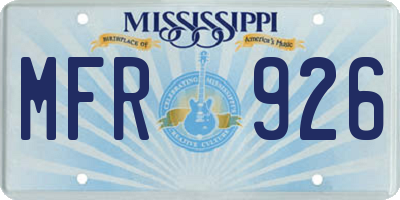 MS license plate MFR926