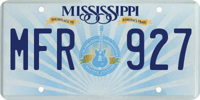 MS license plate MFR927