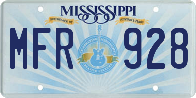 MS license plate MFR928