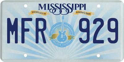 MS license plate MFR929