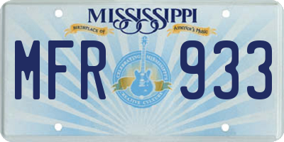 MS license plate MFR933
