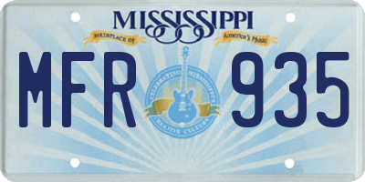 MS license plate MFR935