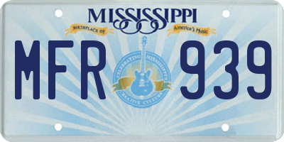 MS license plate MFR939
