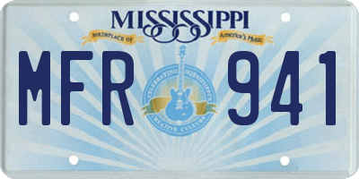MS license plate MFR941